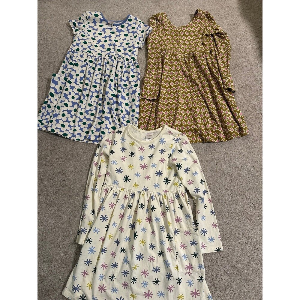 bundle lot of 3 like new EUC Hanna Andersson cotton dresses girls size 10